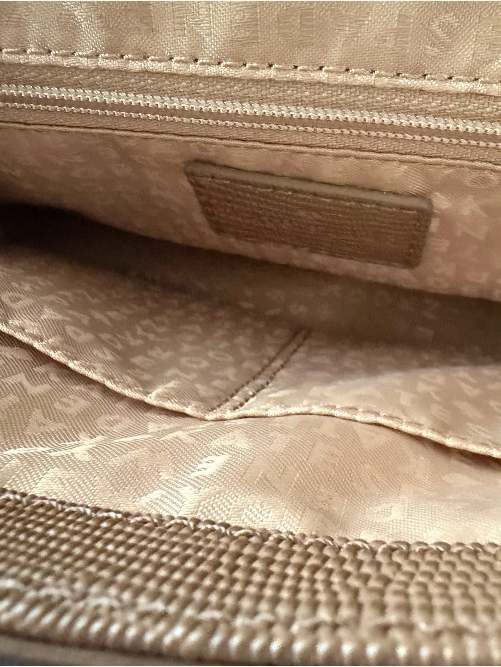 kate spade Brown Textured Leather Shoulder Bag with Gold Hardware